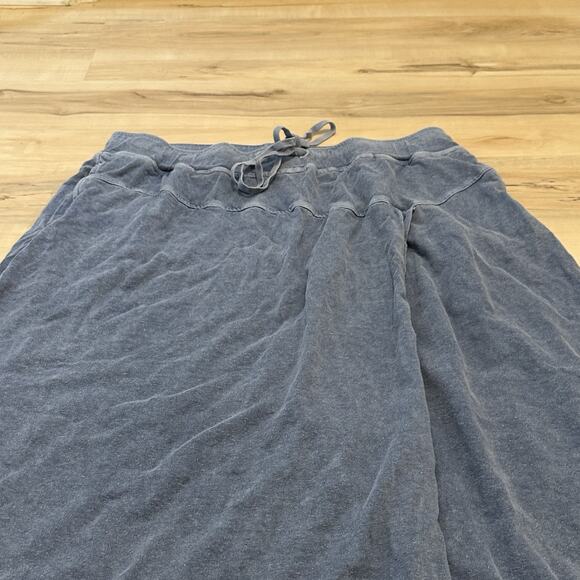 Poetry Women 14 US Wrap Over Skirt Midi Hemp Cotton Drawstring Pockets Blue - Picture 4 of 12